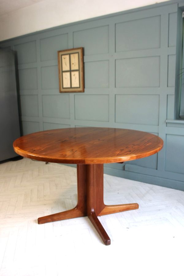 Antique Danish D-Scan Extendable Dining Table