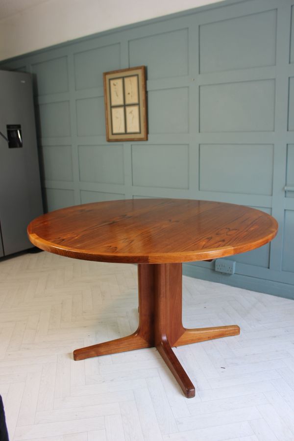 Antique Danish D-Scan Extendable Dining Table