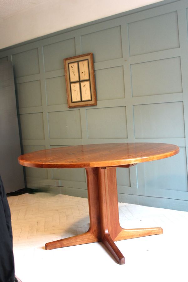 Antique Danish D-Scan Extendable Dining Table