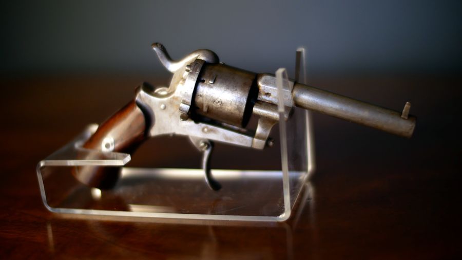 Antique Antique Belgian Pinfire Revolver Handgun Pistol