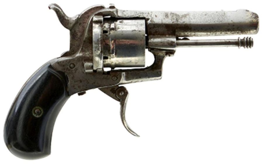 Antique Belgian Pinfire Revolver Handgun Pistol