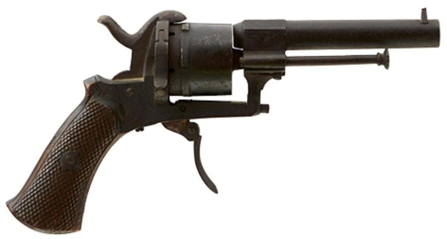 Antique Belgian Pinfire Revolver Handgun Pistol