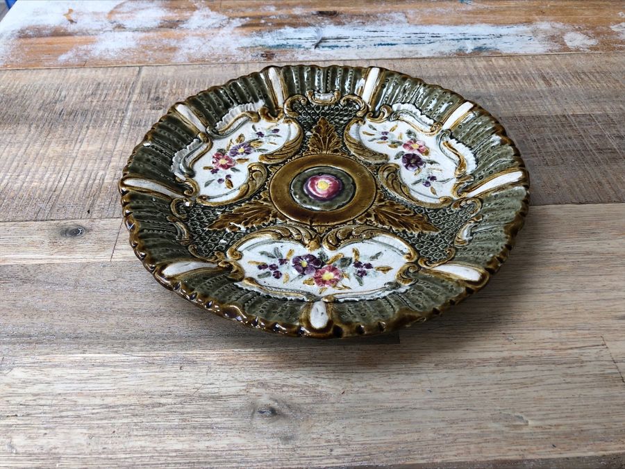 Antique Victorian Majolica Decorative Plate