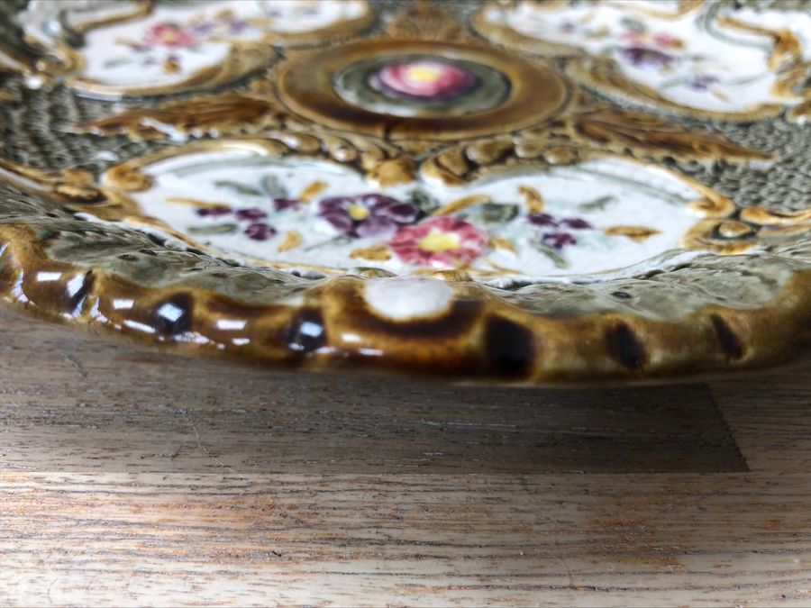 Antique Victorian Majolica Decorative Plate