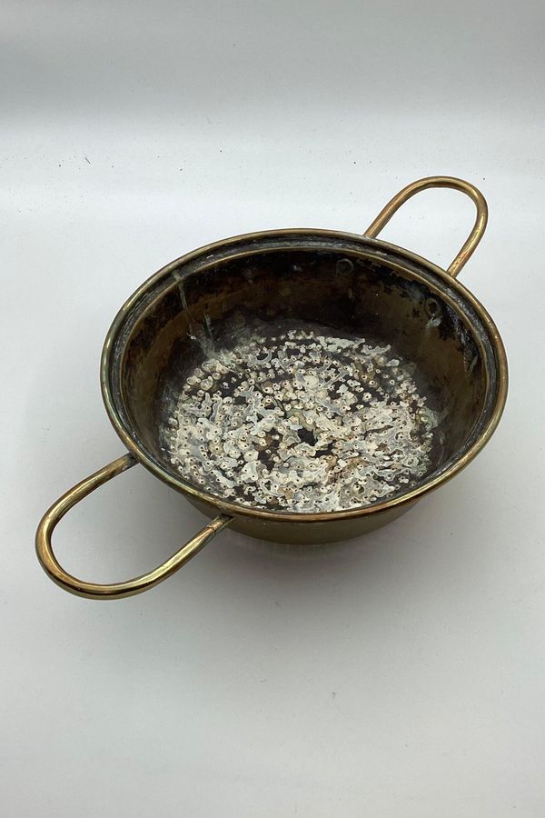 Antique Antique strainer in copper with two handles - Stamped 19th century.