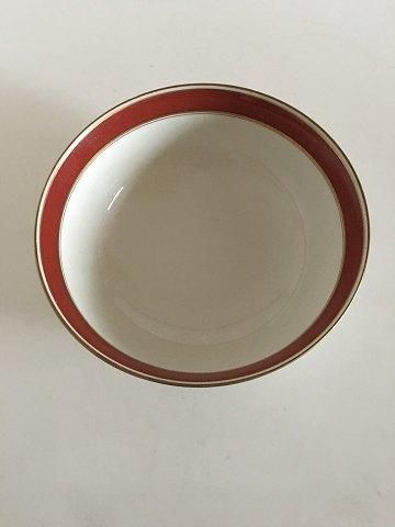 Antique Bing & Grondahl Egmont Bowl No 43. White with Wine red Border and Gold
