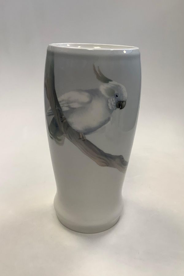 Antique Bing and Grondahl Art Nouveau Vase with Parrots No. 3526/95