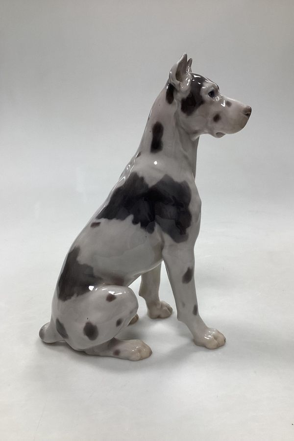 Antique Bing and Grondahl Figurine of Seated Great Dane Dog No 2038