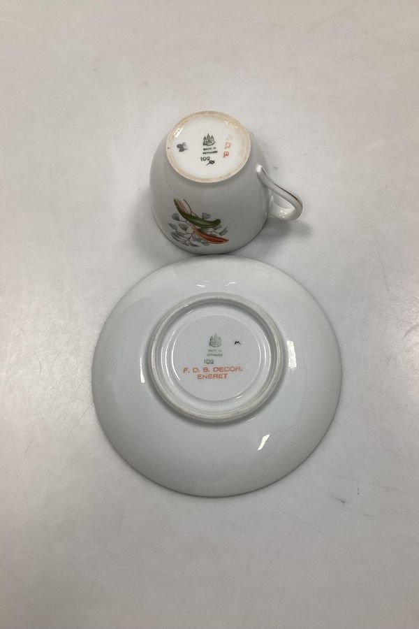 Antique Bing and Grondahl Fruesko Coffee Cup and Saucer No. 102