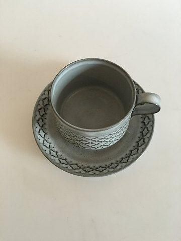 Antique Bing and Grondahl/Kronjyden Stonware Grey Cordial Coffee Cup and Saucer No 305