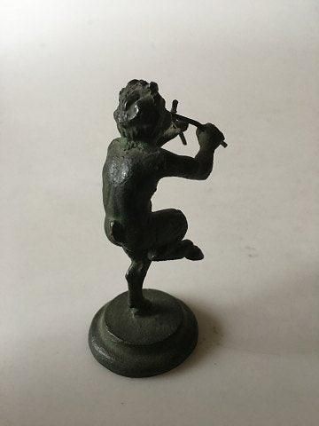 Antique Bronce Figurine of a Pan playing flutes