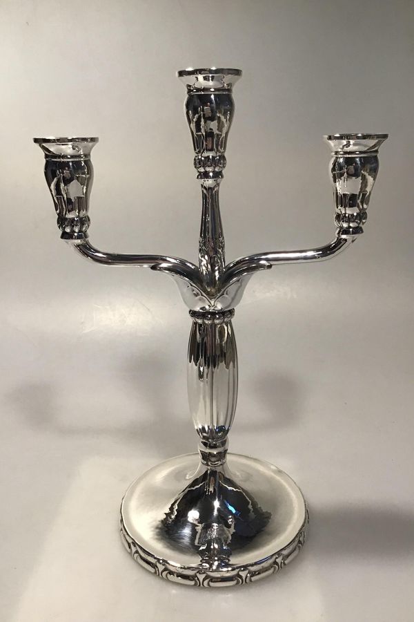 Antique Georg Jensen Sterling Silver Three-armed candelabra No 161 (2) (1925-1932).