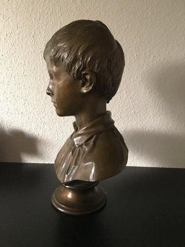 Antique Large L. Rasmussen Copenhagen Bronze Bust af Julius Middelthun