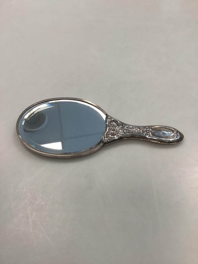 Antique Small hand mirror for your bag in 900 silver