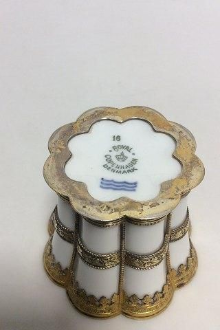 Antique Royal Copenhagen Anton Michelsen White Margrethe Cup in Porcelain and Sterling Silver