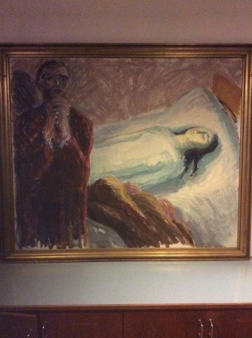Large Jais Nielsen Oil Painting from 1946