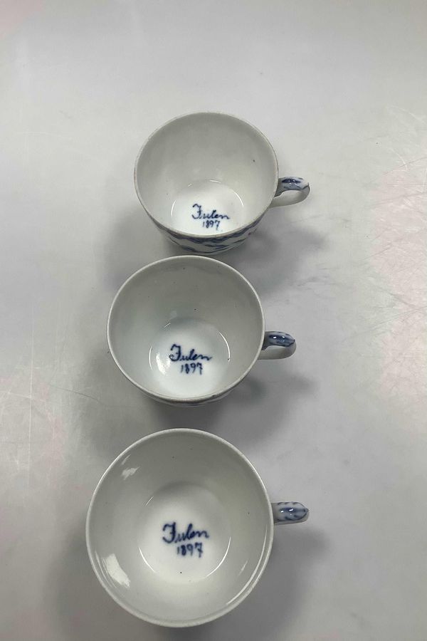 Antique 3 Bing and Grondahl Butterfly Large Cups from 1897