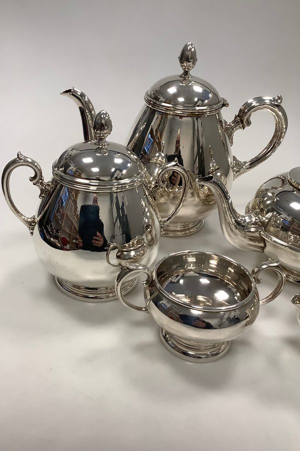 Antique 5 Piece Silver Plated Coffee and Tea Set