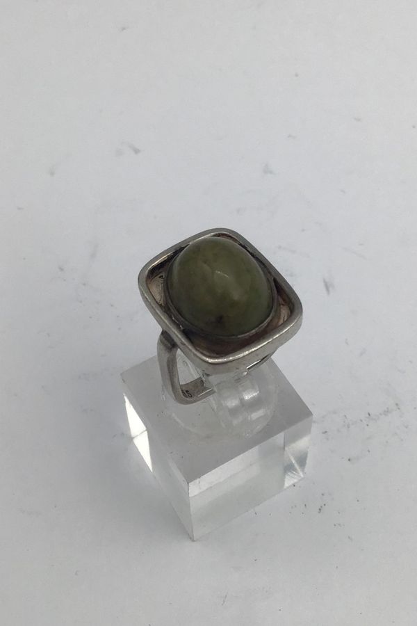 Antique A Ring Sterling Silver Ring with Mosagat