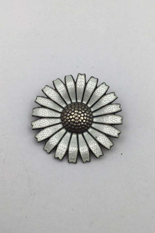 Antique A. Michelsen Gold Plated Sterling Silver Daisy Brooch (Guilloche)