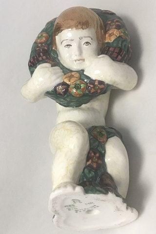 Antique Aluminia by Rasmus Harboe. Angel figurine with flowers around head no. 988/816