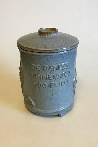 Antique Anchor Cheramics Blue stoneware jar with lid