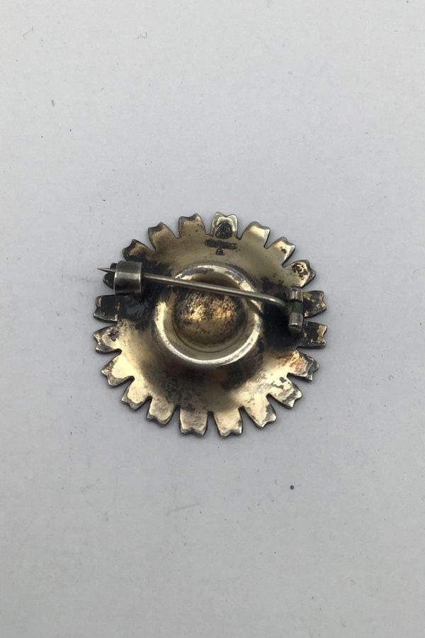 Antique Anton Michelsen Gold Plated Sterling Silver Daisy Brooch