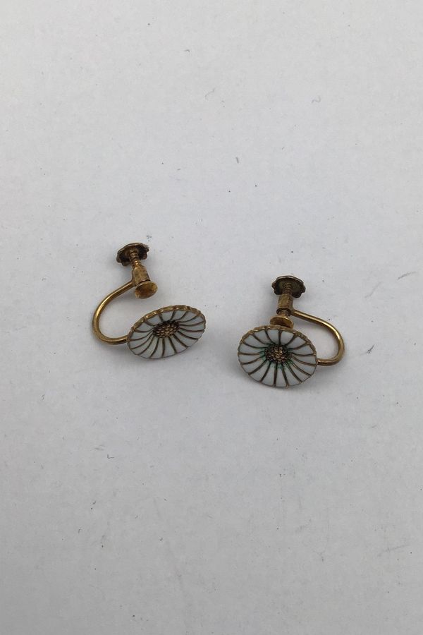 Antique Anton Michelsen Gold-plated Sterling Silver Daisy Earrings