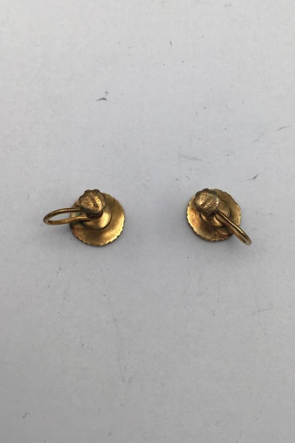 Antique Anton Michelsen Gold-plated Sterling Silver Daisy Earrings