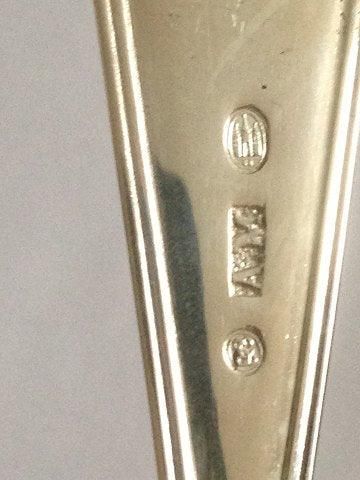 Antique Anton Michelsen Ornamental Silver Serving Spoon from 1892