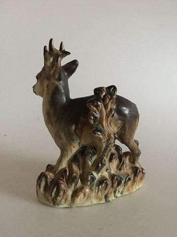 Antique Arne Ingdam Stoneware Figurine with Deer