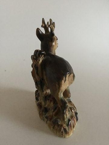 Antique Arne Ingdam Stoneware Figurine with Deer