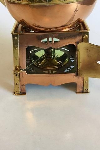 Antique Art & Craft Copper and Brass Tea Pot on Brazier