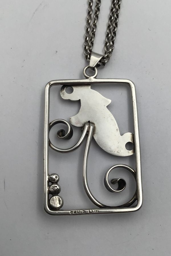 Antique B Meyer Silver Pendant (With Chain)