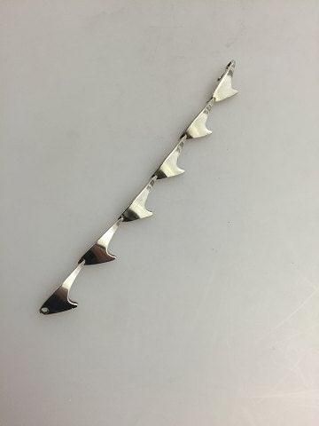 Antique Bent Knudsen Sterling Silver Sharkfin Bracelet
