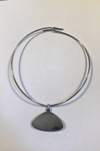Antique Bent Knudsen Sterling Silver Neck Ring No 55 and Pendant No 32