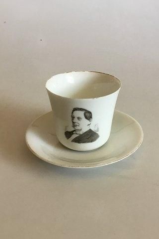 Antique Bing & Grøndahl 6 Coffee Cups with Portraits of Politicians