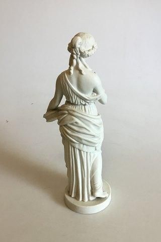 Antique Bing & Brondahl Biscuit Figurine of Standing Woman with Flower Basket