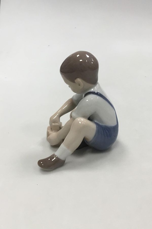 Antique Bing and Grondahl Figure of boy with building blocks No 2306