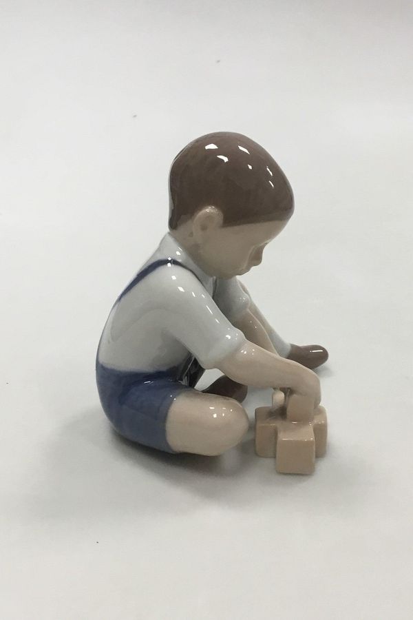 Antique Bing and Grondahl Figure of boy with building blocks No 2306