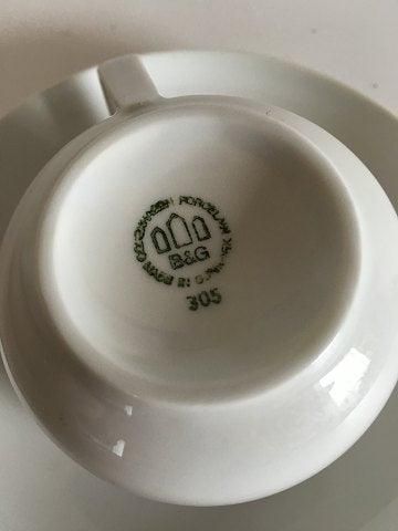 Antique White Henning Koppel Coffee Cup and Saucer No 305