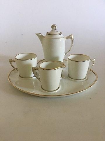 Antique Bing & Grondahl Mocha Set, with tray, Jug, Creamer, Two Cups and Sugar Bowl.