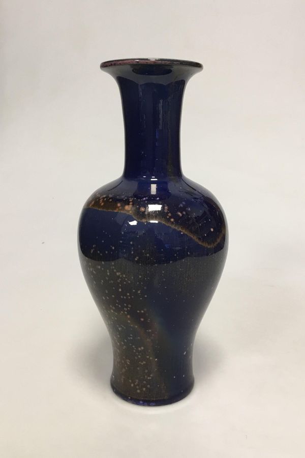 Antique Bing & Grondahl stoneware Crystal Glaze vase by engineer H. Busch Jensen no 393