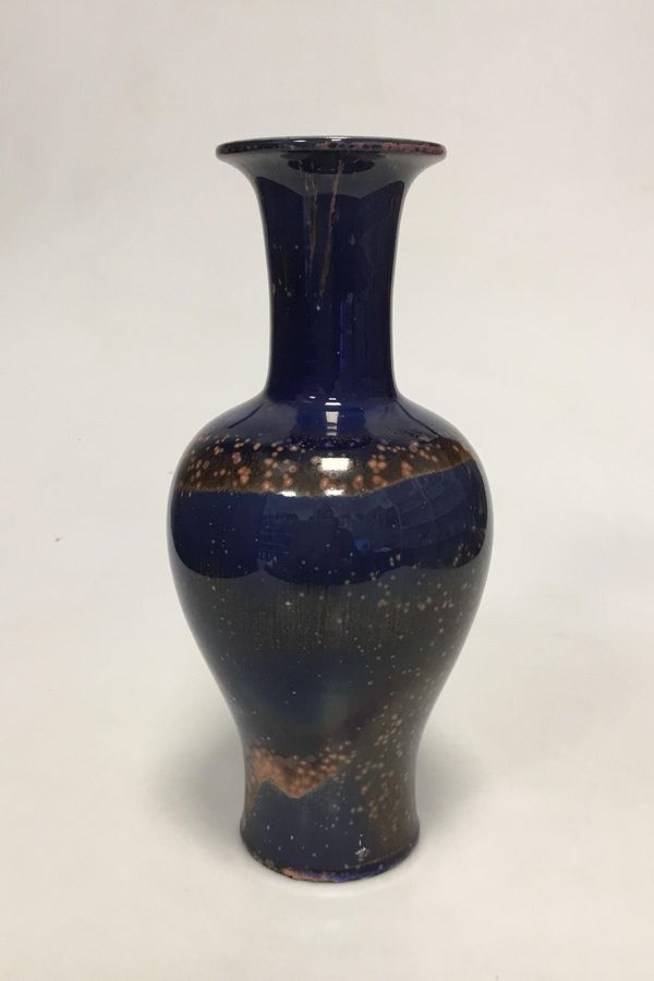 Antique Bing & Grondahl stoneware Crystal Glaze vase by engineer H. Busch Jensen no 393
