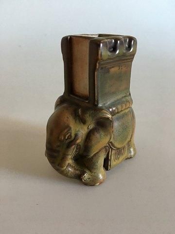 Antique Bing & Grondahl Stoneware Elephant / Matchstick Holder No 2125M