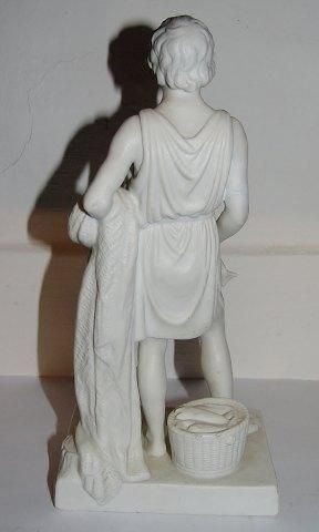 Antique Bing og Grondahl Bisque Figurine of boy with fish