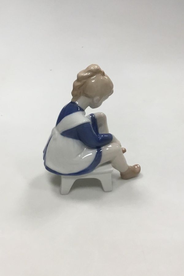 Antique Bing and Grondahl Figurine of girl tying her shoe Marianne No 2373