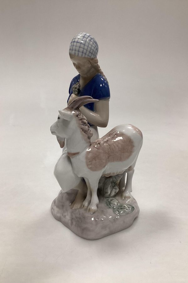 Antique Bing and Grondahl Figurine of Girl with Goat No. 2180