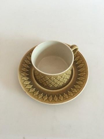 Antique Bing and Grondahl Jens Quistgaard Coffee Cup and Saucer from the Relief Series