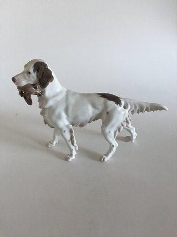 Antique Bing and Grondahl Large English Setter with Bird No 2015